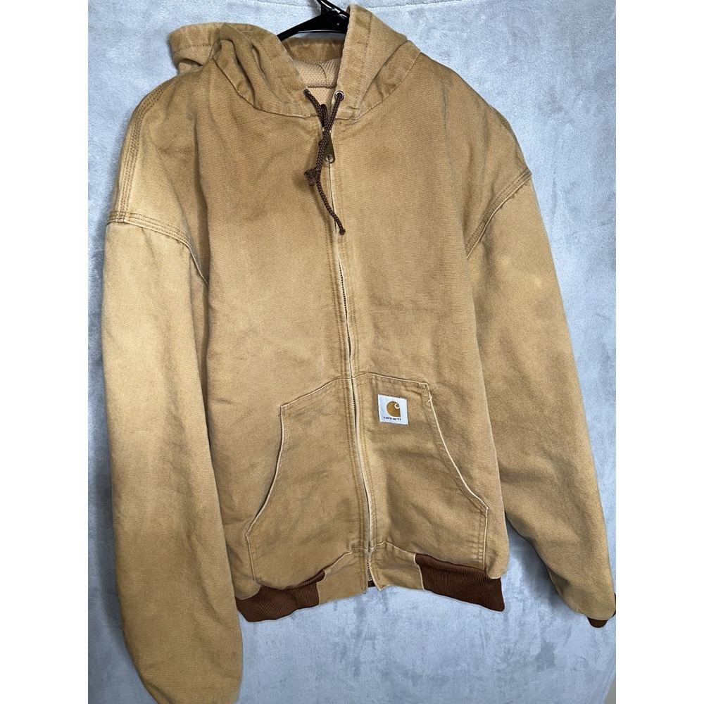Vintage Carhartt Jacket Mens 2XL Thermal Lined Hooded Canvas JR106